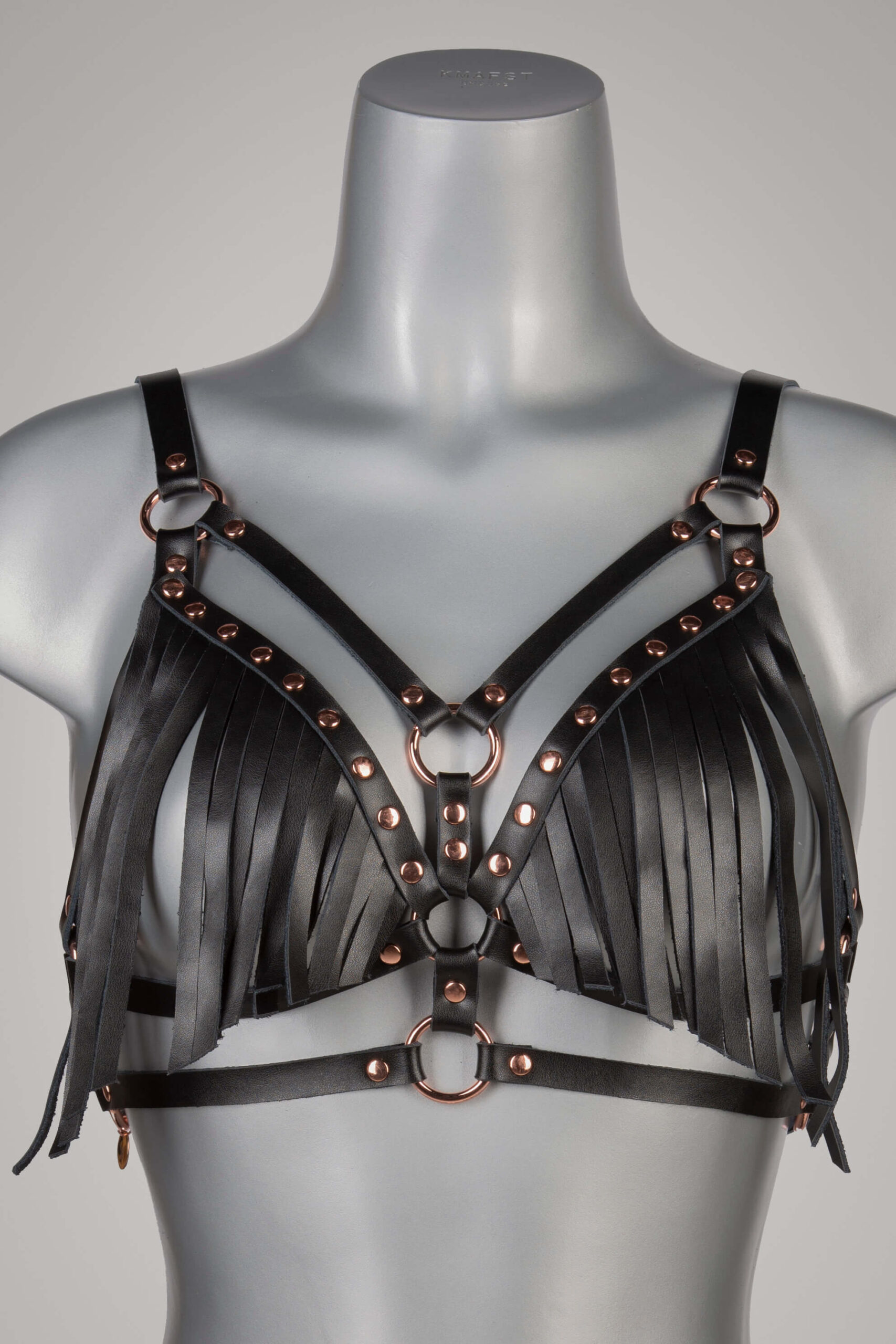 Leren harnas bh - Fringe