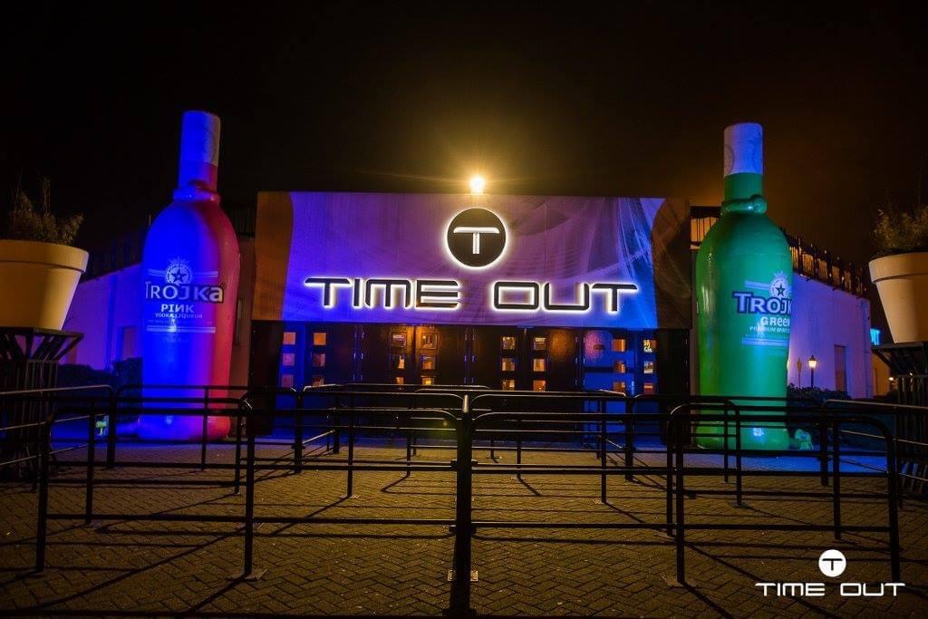 Toxic Fetish Party Entrance to Time Out Gemert at Night